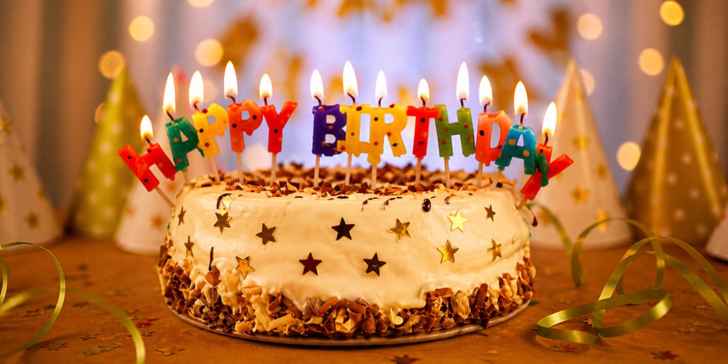 Birthday cake with candles