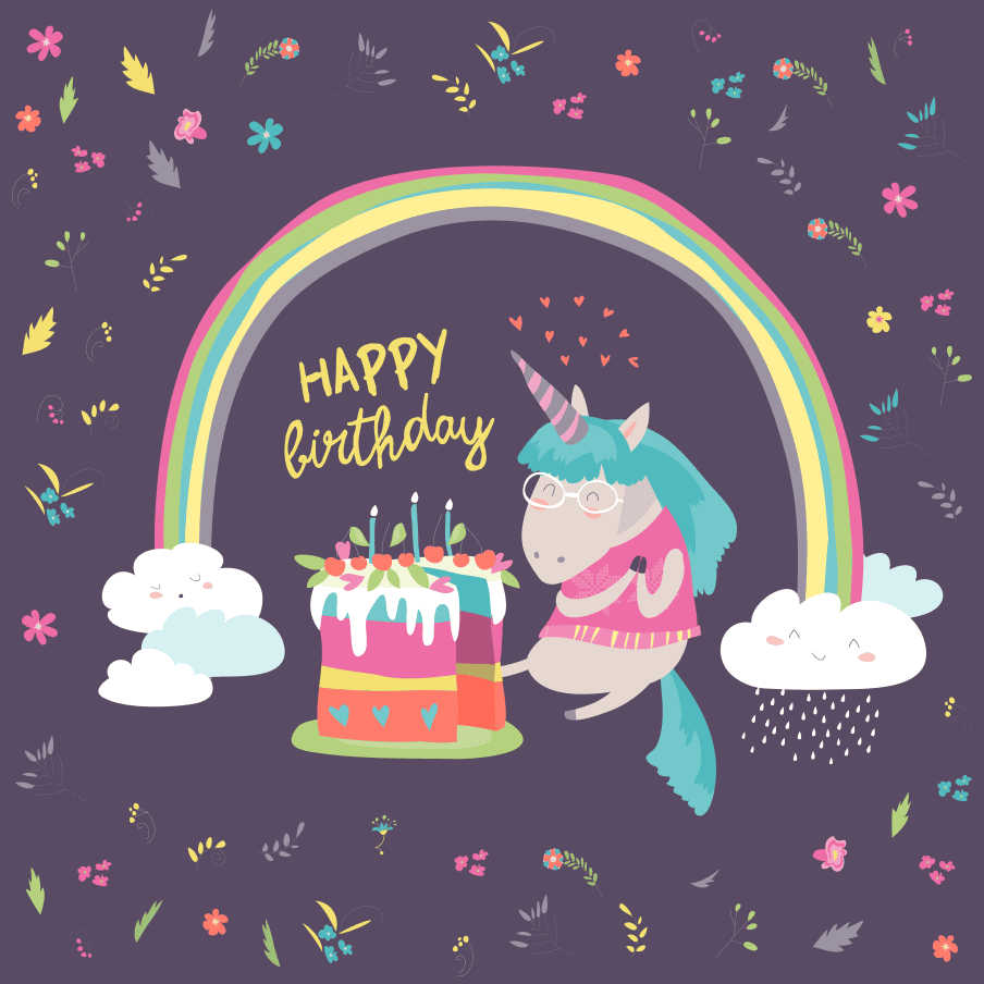Rainbow & Birthday Cake