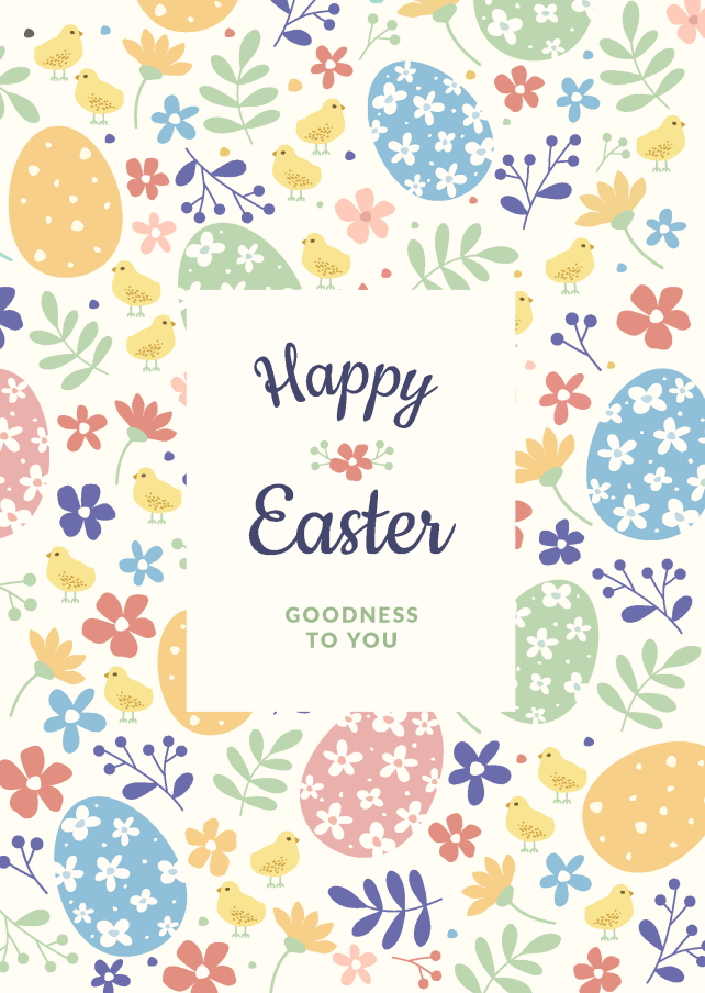 Easter Sweetness with Flowers all around