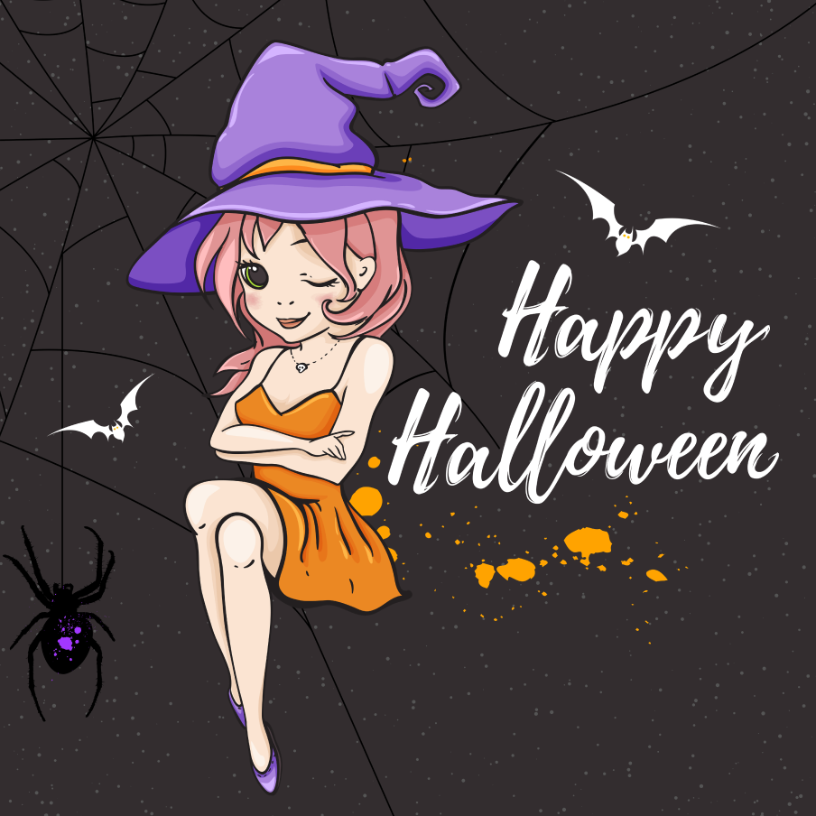 Halloween Girl in a Spooky World