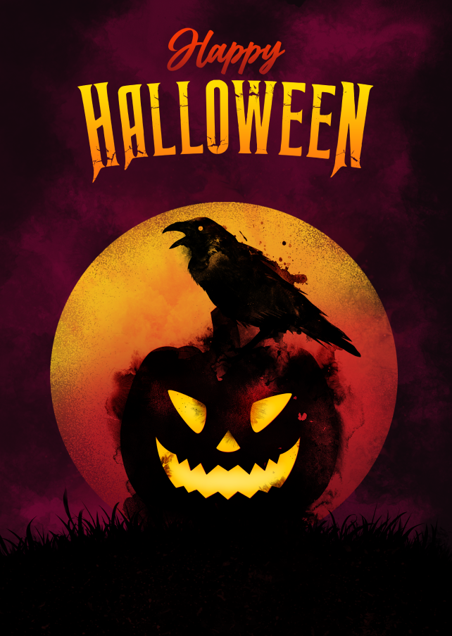 A flight of bats, a pile of Pumpkins
